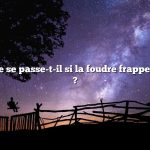 Question : Que se passe-t-il si la foudre frappe votre maison ?